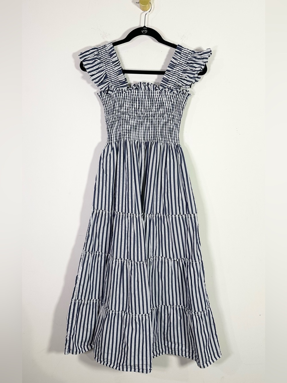 Hill House Home The Nap Dress Ellie Blue White Striped A-line Midi Dres